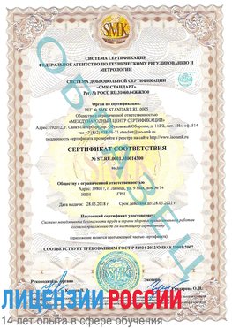Образец сертификата соответствия Урюпинск Сертификат OHSAS 18001